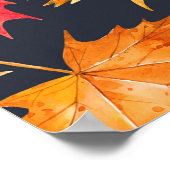 Schönes nahtloses Herbstmuster mit Aquarell Poster (Ecke)