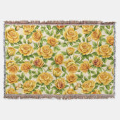 Schönes, nahtloses Muster gelber Rosen Decke (Vorderseite)