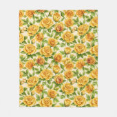 Schönes, nahtloses Muster gelber Rosen Fleecedecke (Vorderseite)