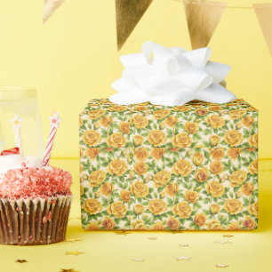 Schönes, nahtloses Muster gelber Rosen Geschenkpapier