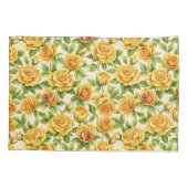 Schönes, nahtloses Muster gelber Rosen Kissenbezug (Rückseite)