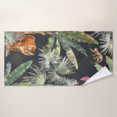Schönes, nahtloses Muster mit Aquarell tropica Badehandtuch (Badehandtuch)