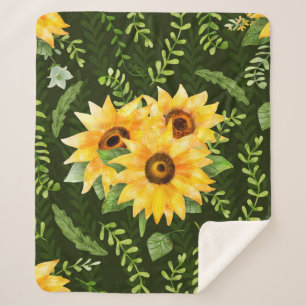 Schönes nahtloses Muster mit heller Sonnenblume h Sherpadecke