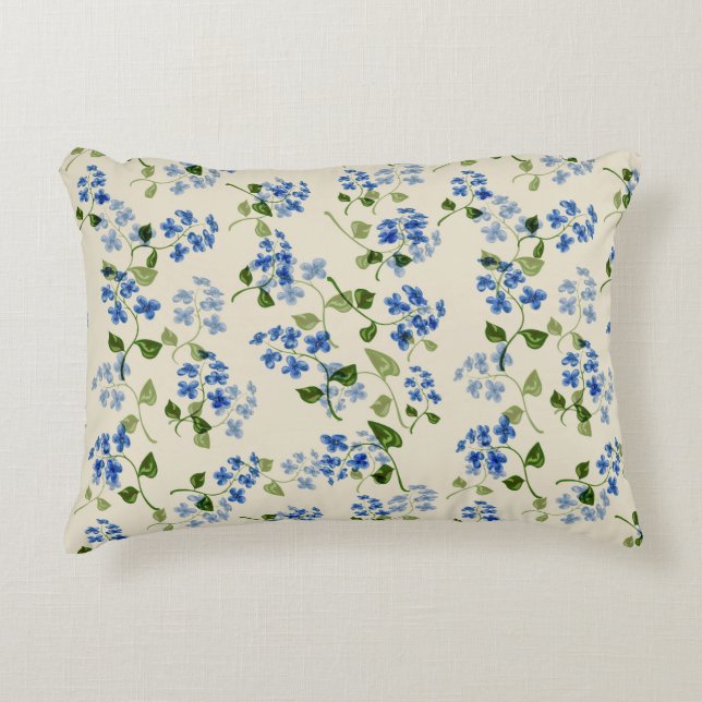 Schönes, nahtloses Muster vergiss-me-not bl Dekokissen (Vorderseite)