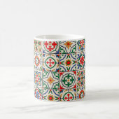 Schönes, nahtloses Muster weiß, farbenfroh marokka Kaffeetasse (Mittel)