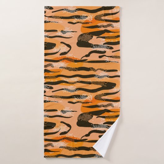 Schönes nahtloses Tigermuster, Pfirsichfarbe Badehandtuch (Badehandtuch)