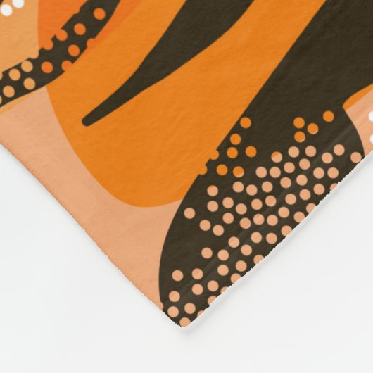 Schönes nahtloses Tigermuster, Pfirsichfarbe Fleecedecke (Ecke)