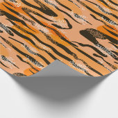 Schönes nahtloses Tigermuster, Pfirsichfarbe Geschenkpapier (Ecke)