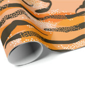 Schönes nahtloses Tigermuster, Pfirsichfarbe Geschenkpapier (Rolleneckpunkt)