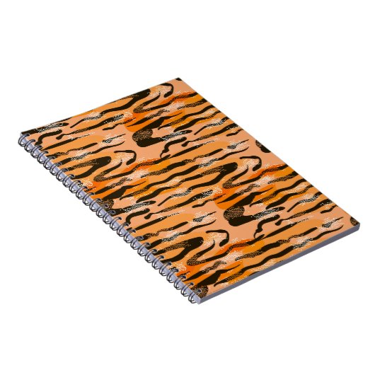 Schönes nahtloses Tigermuster, Pfirsichfarbe Notizblock (Rechte Seite)