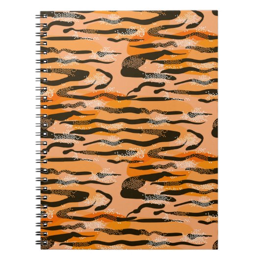 Schönes nahtloses Tigermuster, Pfirsichfarbe Notizblock (Vorderseite)