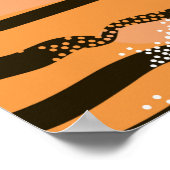 Schönes nahtloses Tigermuster, Pfirsichfarbe Poster (Ecke)