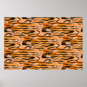 Schönes nahtloses Tigermuster, Pfirsichfarbe Poster (Vorne)