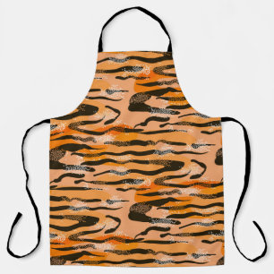Schönes nahtloses Tigermuster, Pfirsichfarbe Schürze