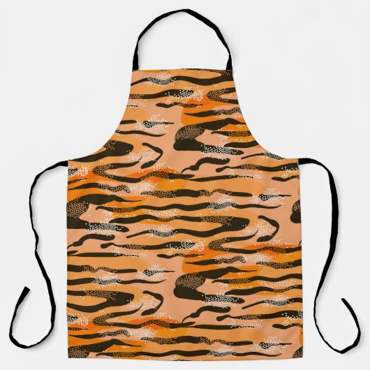 Schönes nahtloses Tigermuster, Pfirsichfarbe Schürze (Vorderseite)