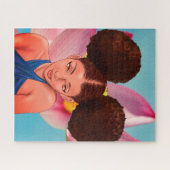 SCHÖNES NATÜRLICHES AFRO PUFF SCHWARZES MÄDCHEN PUZZLE (Horizontal)