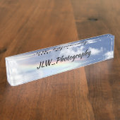 Schönes natürliches Regenbogen Blue Sky Acryl Namensplakette (Seite)