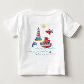 Schönes nautisches Design Baby T-shirt (Rückseite)