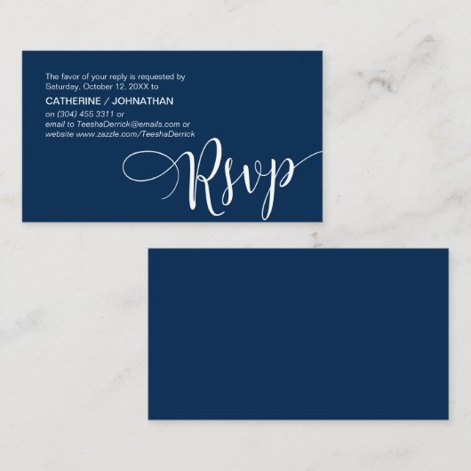 Schönes Navy Blue Script, UAWG response, Begleitkarte (Vorne/Hinten)