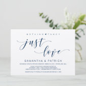 Schönes Navy Nichts Extravagant nur Liebe, Eloptio Einladung (Stehend Vorderseite)