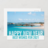 Schönes Neues Jahr Australien Beach Landschaftspar Postkarte (Vorne/Hinten)