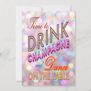 Schönes neues Jahr: Champagner einladen Einladung