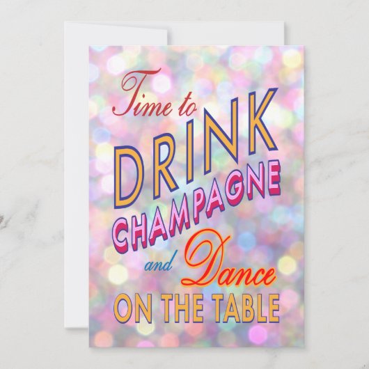 Schönes neues Jahr: Champagner einladen Einladung (Vorderseite)