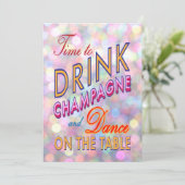 Schönes neues Jahr: Champagner einladen Einladung (Stehend Vorderseite)