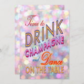 Schönes neues Jahr: Champagner einladen Einladung (Vorne/Hinten)