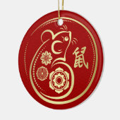 Schönes neues Jahr der Ratte - 2020 Keramik Ornament (Links)