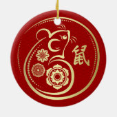 Schönes neues Jahr der Ratte - 2020 Keramik Ornament (Hinten)