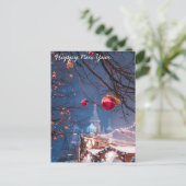 Schönes neues Jahr Feiertagspostkarte (Stehend Vorderseite)