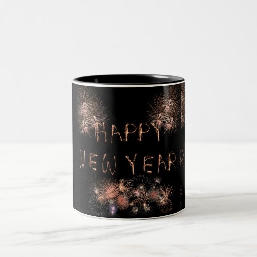 Schönes neues Jahr Zweifarbige Tasse (Mittel)
