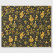 Schönes Neujahrsdesign, eine Schneemannstanne Geschenkpapier (Flach)