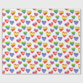 schönes niedliches Design mit Herz-Multicolor Geschenkpapier (Flach)
