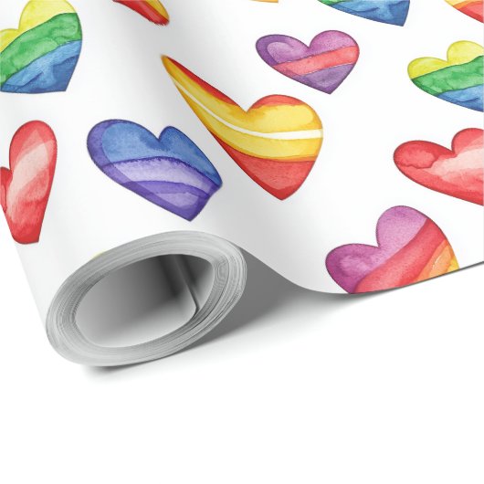 schönes niedliches Design mit Herz-Multicolor Geschenkpapier (Rolleneckpunkt)