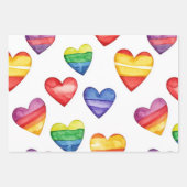 schönes niedliches Design mit Herz-Multicolor Geschenkpapier Set (Vorderseite 3)