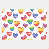 schönes niedliches Design mit Herz-Multicolor Geschenkpapier Set (Vorderseite 2)