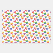 schönes niedliches Design mit Herz-Multicolor Geschenkpapier Set (Vorderseite)