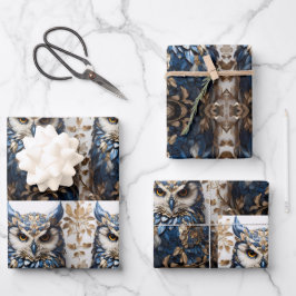 Schönes Niedliches Minimalistisches Owl Geschenkpapier Set