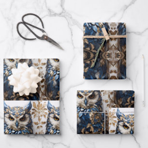 Schönes Niedliches Minimalistisches Owl Geschenkpapier Set