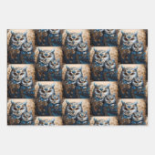 Schönes Niedliches Minimalistisches Owl Geschenkpapier Set (Vorderseite 3)