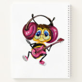 Schönes Notebook mit Gitarrenspielerin Bee Notizblock (Rückseite)