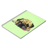 Schönes Notebook mit Mops Dog - Ihre Farben Notizblock (Linke Seite)