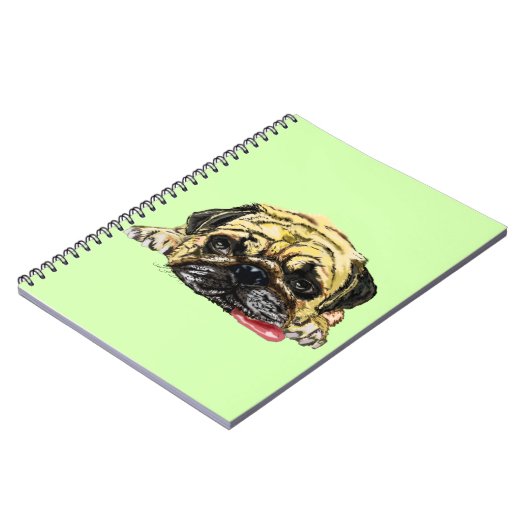 Schönes Notebook mit Mops Dog - Ihre Farben Notizblock (Linke Seite)