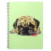 Schönes Notebook mit Mops Dog - Ihre Farben Notizblock (Vorderseite)