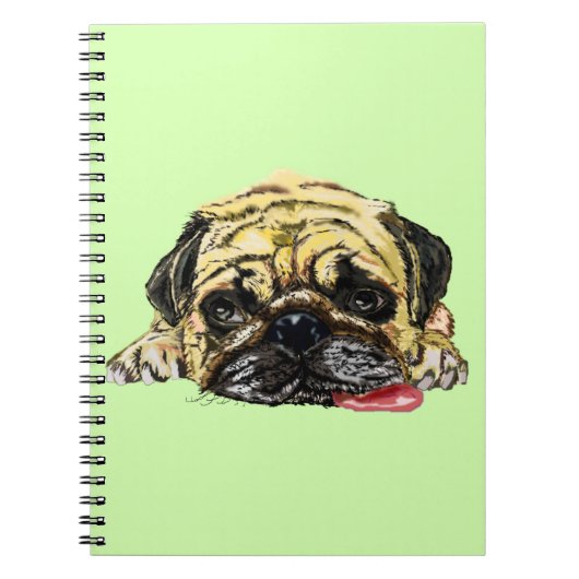 Schönes Notebook mit Mops Dog - Ihre Farben Notizblock (Vorderseite)