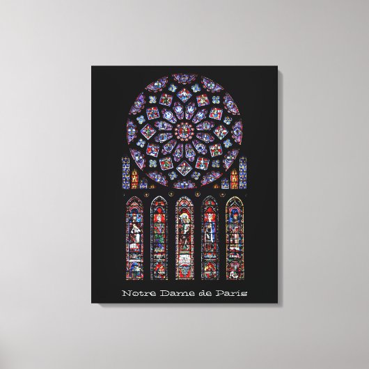Schönes Notre Dame Kathedrale Nord Rose Fenster Leinwanddruck (Vorderseite)