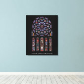 Schönes Notre Dame Kathedrale Nord Rose Fenster Leinwanddruck (Insitu (Holzboden))