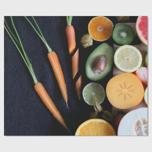 Schönes Obst und Gemüse Geschenkpapier (Flach)